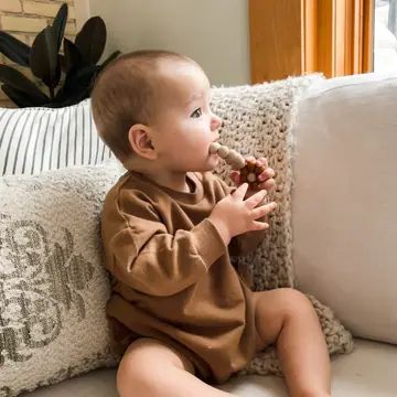 Boho+Babe French Terry Sweater Bubble Romper