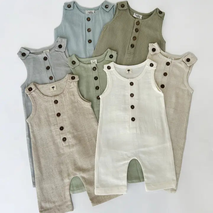 OLIVE & CRADLE Baby Boy Jumper One Piece Buttoned Neutral Pierre