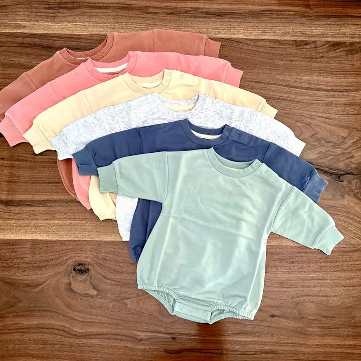 Brodie Company LLC Baby Bubble Romper with Snap-Buttons Long Sleeve