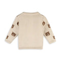 Viverano Organics Brown Bear Jacquard Baby Cardigan Sweater (Organic Cotton)