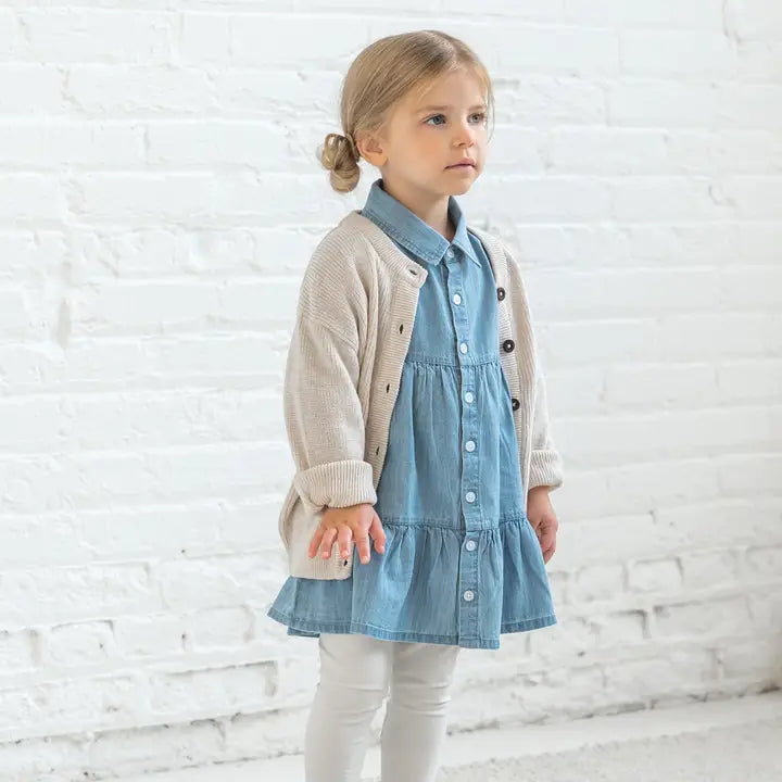 Colored Organics Ellis Sweater Knit Cardigan - Heather Oat