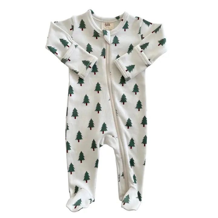 SIIX Collection Trees / Organic Zip Footie