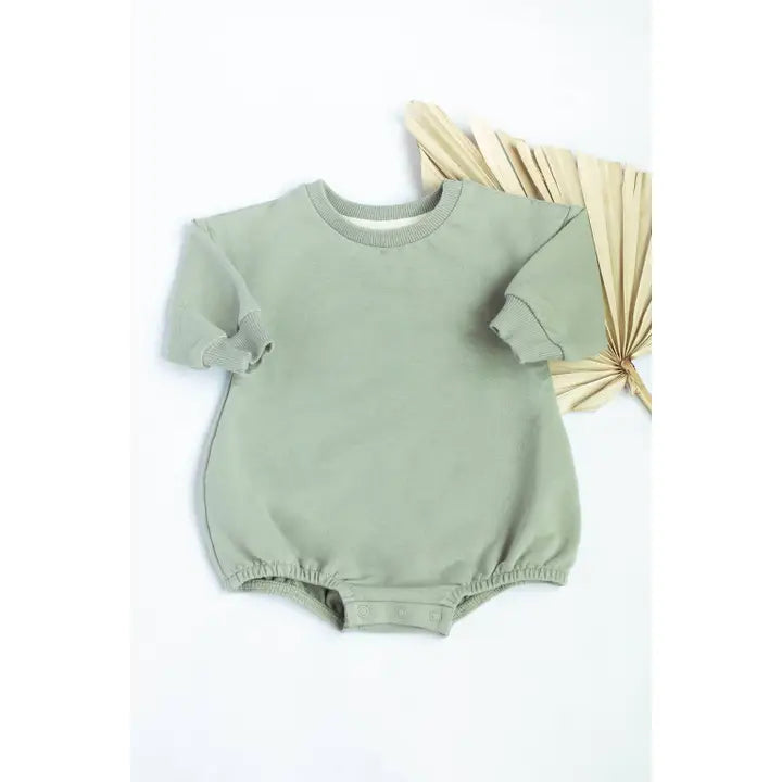 Little Organic Co. Oversized Sweatshirt Bubble Romper For Baby and Toddlers